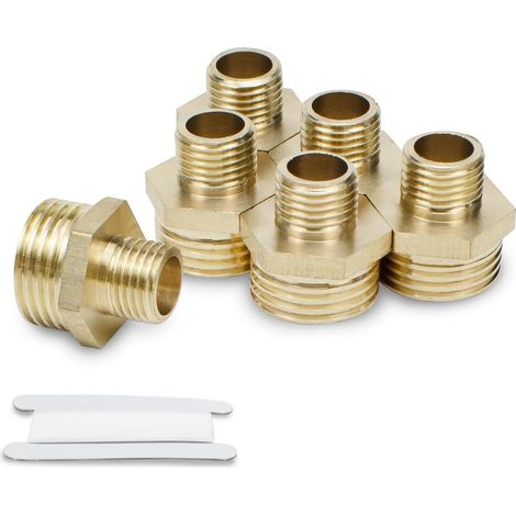 2 pièces 1/8 "femelle à 1/4" femelle BSP laiton réducteur pour la conversion des raccords de tuyauterie - 3/4 M X 1/2 (1/5)