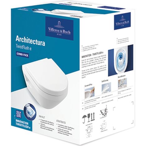 Villeroy & Boch Architectura Combi-Pack, wandhängend, mit TwistFlush CeramicPlus (1/2)