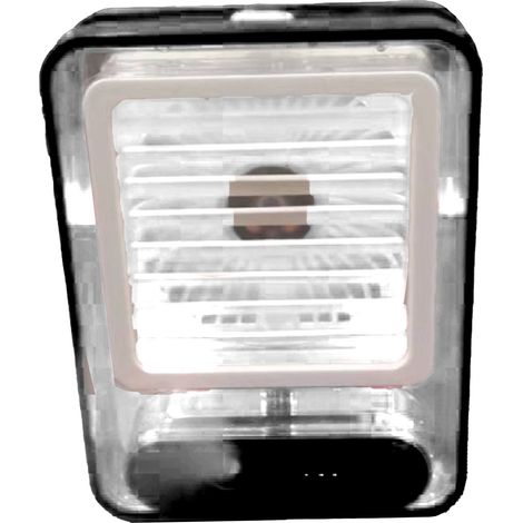 Tischventilator mit Sprühfunktion, 3 Geschwindigkeitsstufen, USB-Ladeanschluss, leiser Wassersprühventilator mit Nachtlicht für Schlafzimmer, Büro und Reisen, Schwarz (1/5)