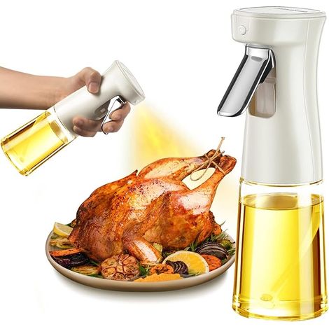 Vaporisateur d'huile d'olive en verre de 240 ml, accessoire de cuisine pour friteuse à air chaud, vaporisateur d'huile de colza, idéal pour la préparation de salades, la pâtisserie, la friture et les (1/5)