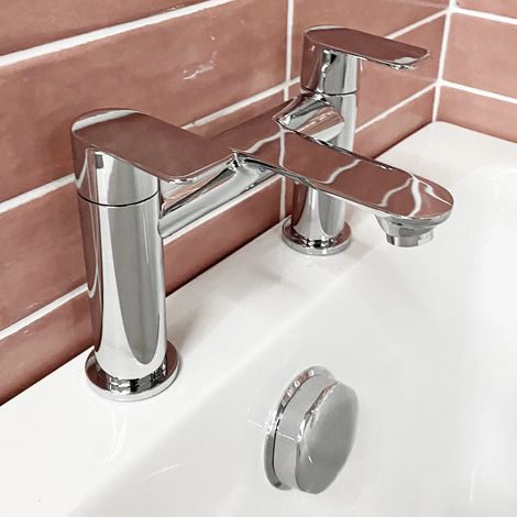 Hannah Round Style Bath Filler Mixer Tap - With Optional Click Clack Bath Waste, Without Waste (1/4)