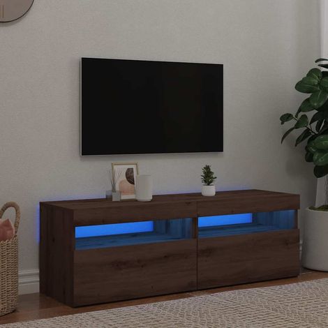 TV Cabinets with LED Lights 2 pcs Artisan Oak Engineered Wood vidaXL
