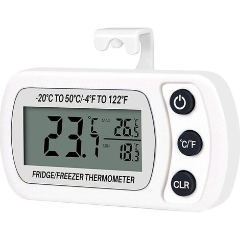 Wasserdichtes digitales Kühlschrank-/Gefrierschrank-Raumthermometer, -20 °C bis 50 °C (-4 °F bis 122 °F) mit großem LCD-Display (1/5)