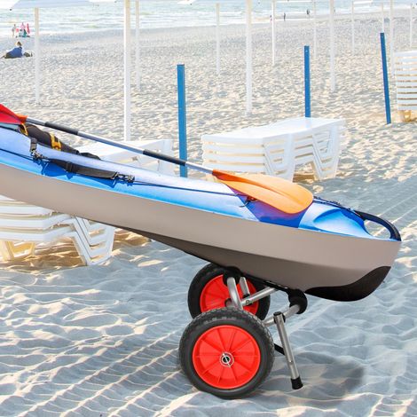 62x35x30 cm - Transport de kayak pliant, chariot, bateau, canoë, remorque porte-canoë, charge de chariot 70 kg avec roues, porte-canoë en