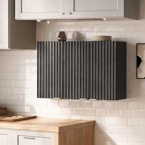 Buffet coloris noir en MDF 90 x 29 x 60 cm (1/5)