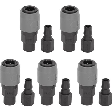 5-teiliges pneumatisches Verschraubungsset, Schnellverbinder Typ C, selbstsicherndes Innengewinde SF+PF20 (1/5)