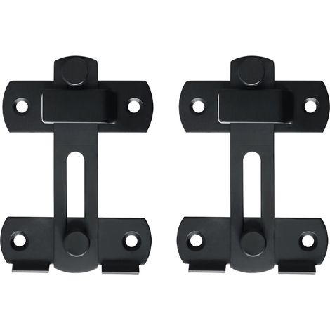 (Deux, noirs) serrures de porte coulissante en acier inoxydable, loquets de porte battante avec vis pour portes, fenêtres, armoires et jardins (1/5)