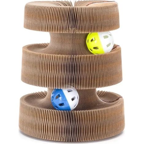 Carton à gratter Cat Arbre à chat 3 en 1 marron (1/3)