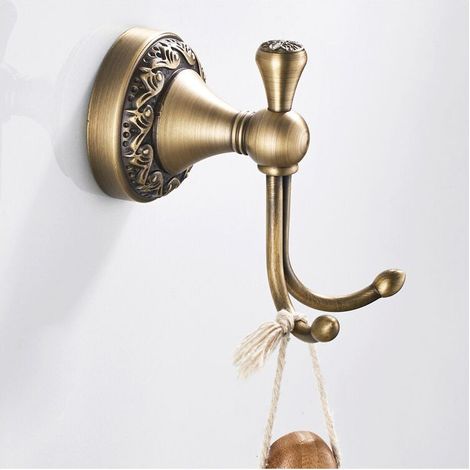Matériel de salle de bain, pendentif, base européenne, patère murale, en laiton, rétro.. (1/5)