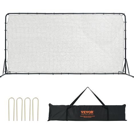 Filet rebond football 12x6 pieds en fer, équipement d'entraînement de soccer avec sac transportable, mur de renvoi pour volley, idéal pour exercices en solo, passes et jardin (1/5)