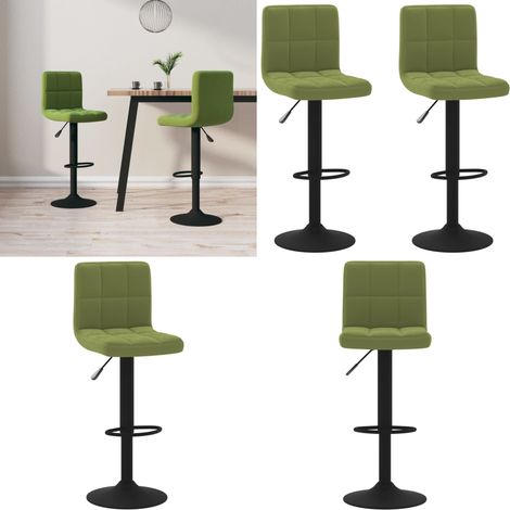vidaXL Tabourets de bar lot de 2 vert clair velours (1/5)