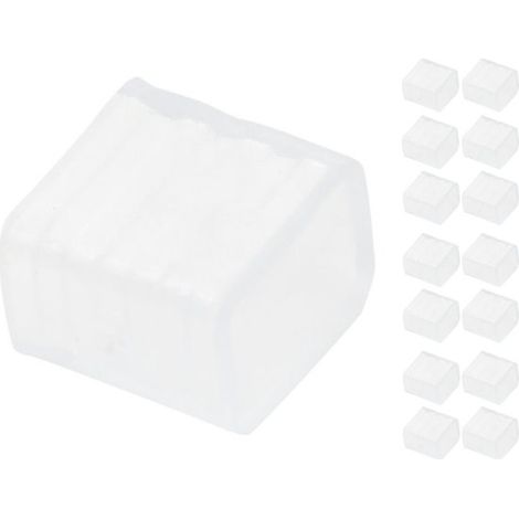 15 Gommini PVC Termine Per Chiusure Striscia Led Impermeabile Passo 10mm Interno 13X7mm (1/2)