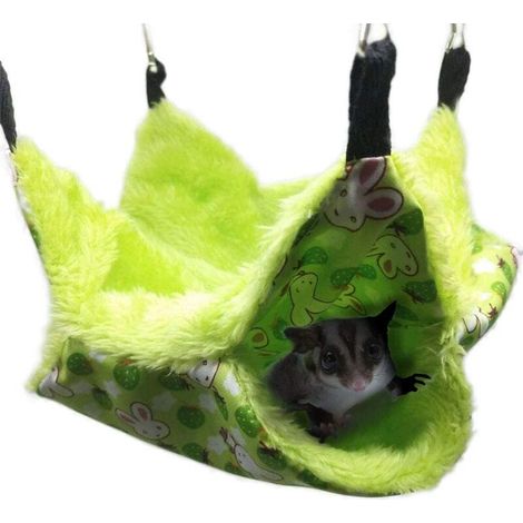 Hamac pour cage pour animaux de compagnie, planeur en sucre, hamac pour furets, cochons d'Inde, accessoires de cage, literie pour hamster, petit lit douillet pour chinchillas, perroquets, écureuils, r (1/5)