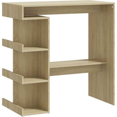 Maison Exclusive - Table de bar étagère de rangement Chêne sonoma Bois ingénierie (1/5)