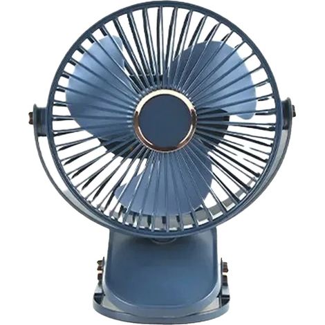 Ventilatore elettrico, alimentato tramite USB, con funzione luce notturna, colore blu. (1/2)