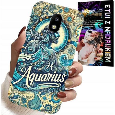 Custodia per Samsung Galaxy J5 2017 - segno zodiacale, Acquario, retro con astronomia (1/5)