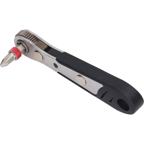 Clé à rochet réversible 16 dents, tournevis 19 en 1, clé angulaire avec embouts, set de douilles et forets, outillage polyvalent pour bricolage, acier robuste. (1/5)