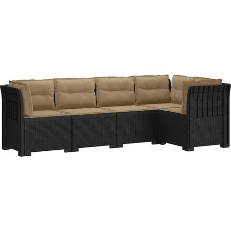 5-Seater Garden Sofa with Cushions Rattan Look PP Anthracite vidaXL (1/5)