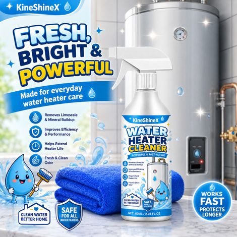 KineShineX Warmwasserbereiter-Reiniger – Reinigungsspray zur Entfernung von Kalkablagerungen und Mineralien aus dem Außenrohr Ihres Warmwasserbereiters (1/5)