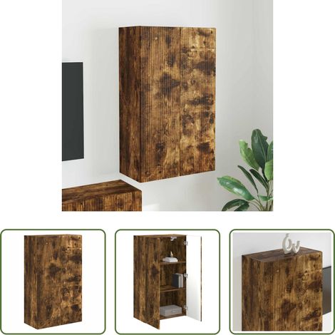 vidaXL Wandregal -  TV-Wandschrank Geräucherte Eiche 59,5 x 31 x 100 cm (1/5)