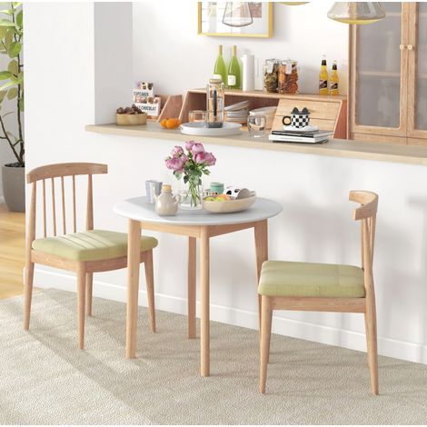 table repas ronde gain de place 75 cm bois blanc cuisine OKMYHOME (1/5)