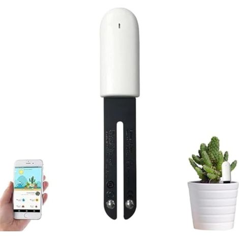 4 Hop 1 Capteur Testeur de Sol, Intelligente Hygrometre Plante, Surveillance Automatique du Niveau D'humidité/Lumière/Fertilité/Température (1 Packs) (1/4)