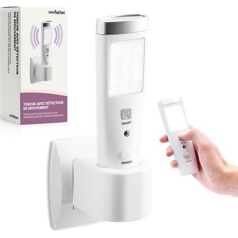 Lampe de poche LED - Détecteur de mouvement - Angle de détection de 60° - Batterie rechargeable - Blanc (1/5)