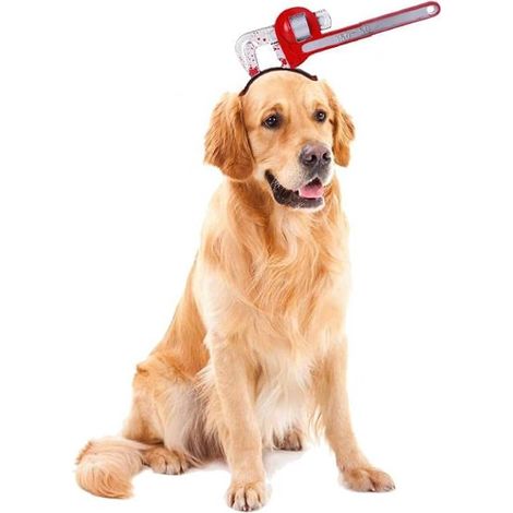 Pet Halloween Headwear Headgear Fun Pet Dress Up Cosplay Party Accessoires pour Pet Puppy Pipe Wrench M