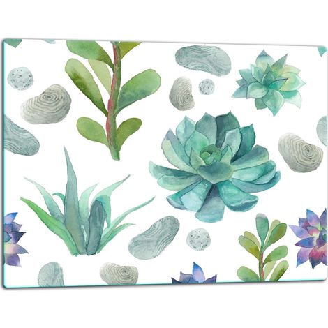 Planche à découper en verre 52x40 fleurs (1/5)