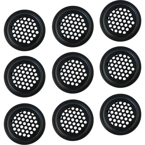 10 pièces Grille de Ventilation Noire, Couverture de la Grille 25 mm, Acier Inoxydable Mailles de Ventilation, Couvercle D'aération pour Armoires, Bibliothèques, Meubles à Chaussures (1/4)