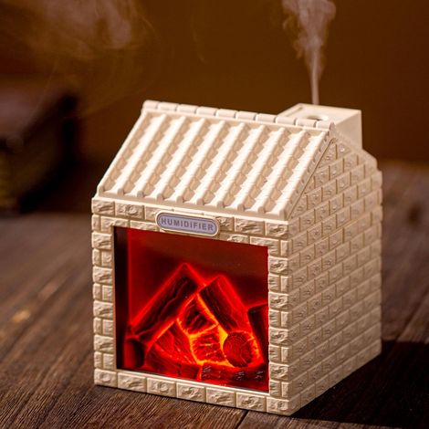 Mini humidificateur USB 200 ml effet flamme, diffuseur LED avec arrêt automatique, décoration ambiance chambre bureau maison (1/5)