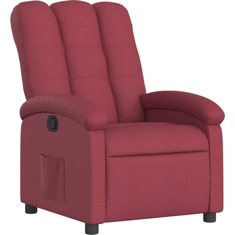 Maison Exclusive - Sillón reclinable de tela rojo tinto