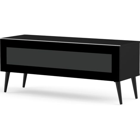 Meuble TV verre infrarouge et mélaminé noir Stockholm 120cm (1/5)