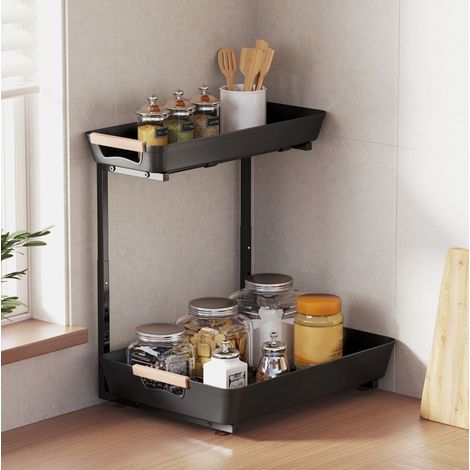 mobile contenitore cucina regolabile 40x30 metallo nero OKMYHOME (1/5)