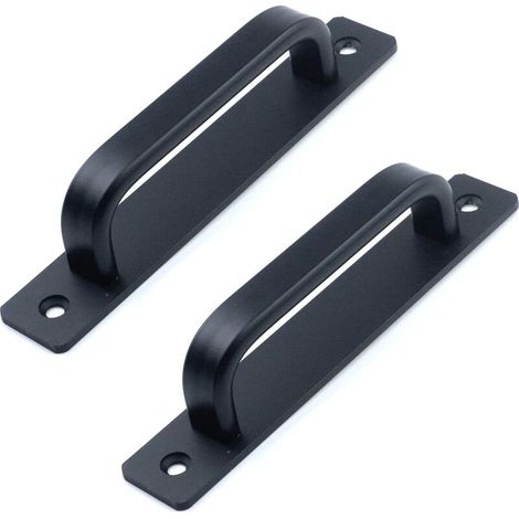 Schiebetürgriff, Schrankgriff, 160 mm Lochabstand, schwarz, zweiteilig (1/4)