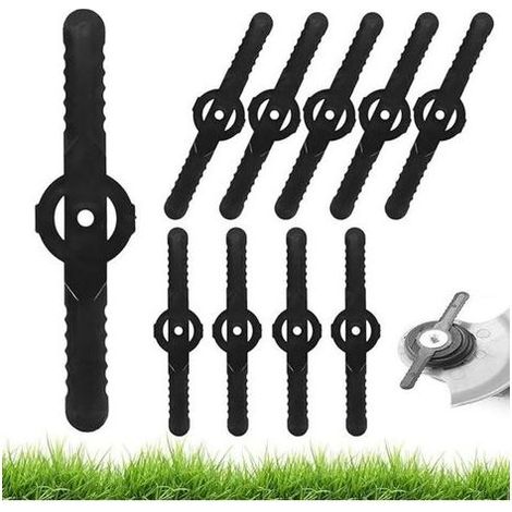 Lntyq Lot de 60 lames de rechange en plastique, lames de coupe-herbe universelles de 14 cm, accessoires de coupe-herbe, lames de tondeuse à gazon en plastique pour coupe-bordures de jardin et de pelou (1/5)