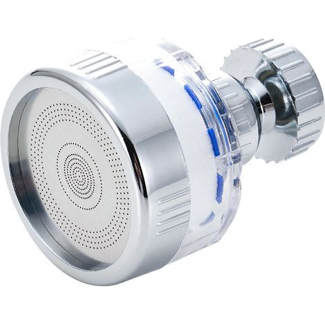 Filtro per rubinetto da cucina, purificatore d'acqua a risparmio idrico, anticalcare, anti-schizzi, girevole a 360°, universale. (1/5)