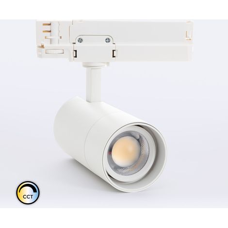 Spot LED sur Rail Triphasé 20W Wild CCT Sélectionnable Multi-Angle 24-60º Special Blanc