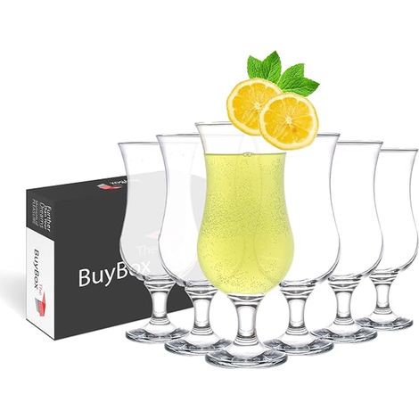 Cocktail Glasses 460ml/15.5oz - Pina Colada, Pint, Milkshake, Mojito, Margarita, Sangria, Aperol Spritz - Glass and Ice Cup (1/5)