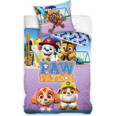 Parure de lit enfant 140x200 Chiens Pat'Patrouille Coton