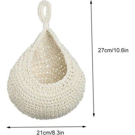 Panier Fruit Suspendu - 1 pièce, Panier Fruit Suspendu Blanc 21x27cm - Pour Cuisine/Salon/Chambre (1/4)