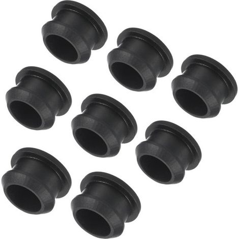 Confezione da 8 tappi a scatto in silicone per fori con diametro di 15 mm, coperture rotonde in gomma per fori del pannello, adatte per pareti della cucina e tappi di tenuta, Nero - S (1/5)