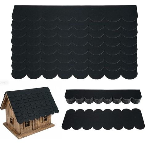 Bitumen Sheets Bird House Bird House Waterproof Tar Roof for Rabbit House Dog Kennel Insect Hotel Mailbox Roofs Black (1/2)