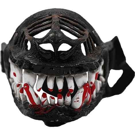 Muselière réaliste pour chien, masque de dents effrayantes pour Halloween, sangle ajustable, taille L (1/5)