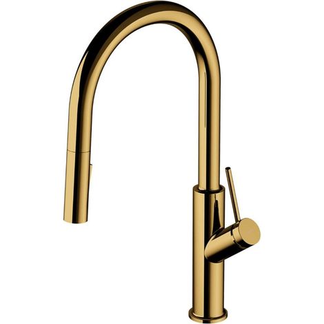 OMNIRES Bend - Spültischarmatur mit herausziehbarer Brause, Gold BE6455GL
