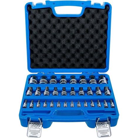 Jeu de Douilles à Embouts 32 pcs - 6,3 mm / 10 mm / 12,5 mm - Six Pans Femelle 2-19 mm, Mètriques et Pouces - D-Work (1/5)
