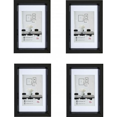 Lot de 4 cadres - Walther Steel Style - 10 x 15 cm - Noir - Livraison gratuite