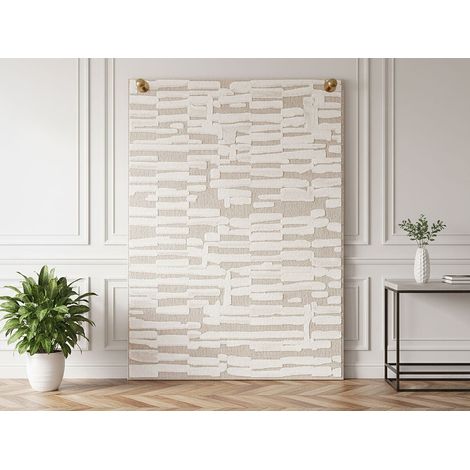 BOBOCHIC - Tapis poil ras LENNON motif abstrait 160x230 Beige (1/5)