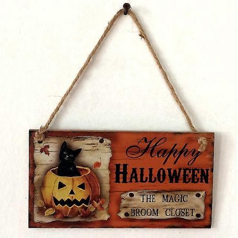 Décorations d'Halloween à suspendre : étiquettes, pendentifs en bois en forme de crâne de fantôme, panneaux à accrocher à la porte, « Joyeux Halloween 2024 », artisanat en bois.