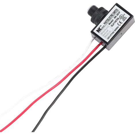 Barrière photoélectrique 120 V-277 V AC avec capteur crépusculaire pour extérieur, idéal pour le raccordement à une lampe ou un système d'éclairage (1/5)